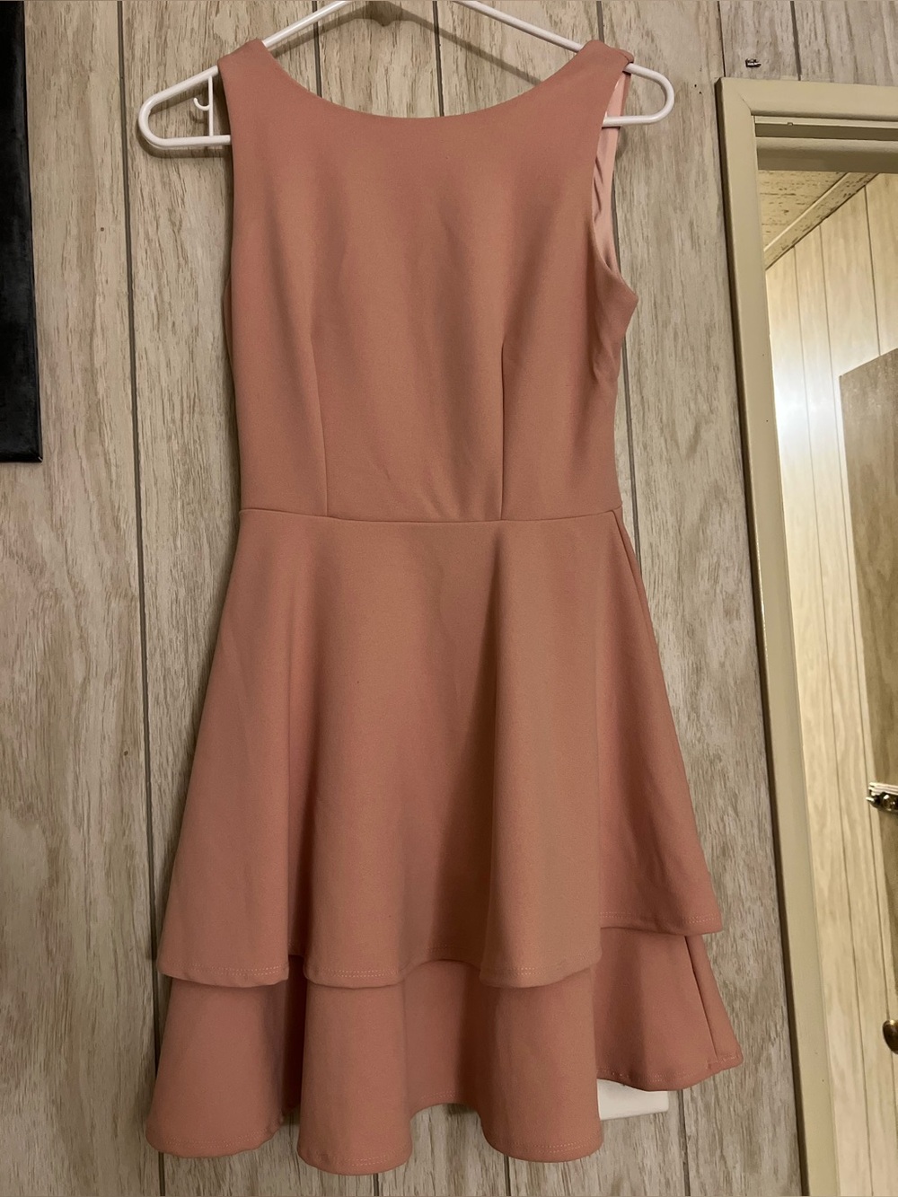 B Darlin Sleeveless Tiered Mini Dress in Dusty Rose Size 1/2